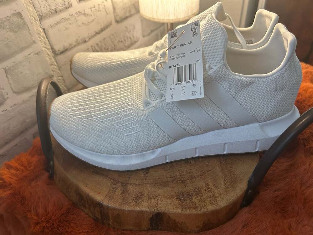 Adidas Men's Swift Run 1.0 Lifestyle Sneakers in Cloud White/Gum (IE7475) - Picture 5 of 12